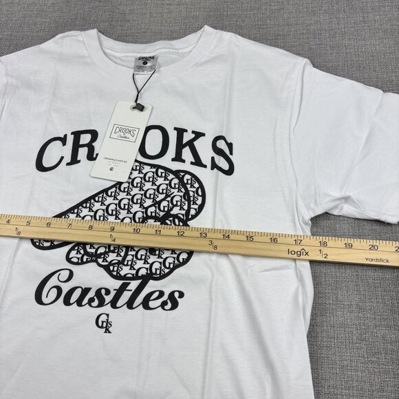 Crooks & Castles White Graphic Tee Mens Size S Cotton Crew Neck Short Sleeve - Picture 4 of 7